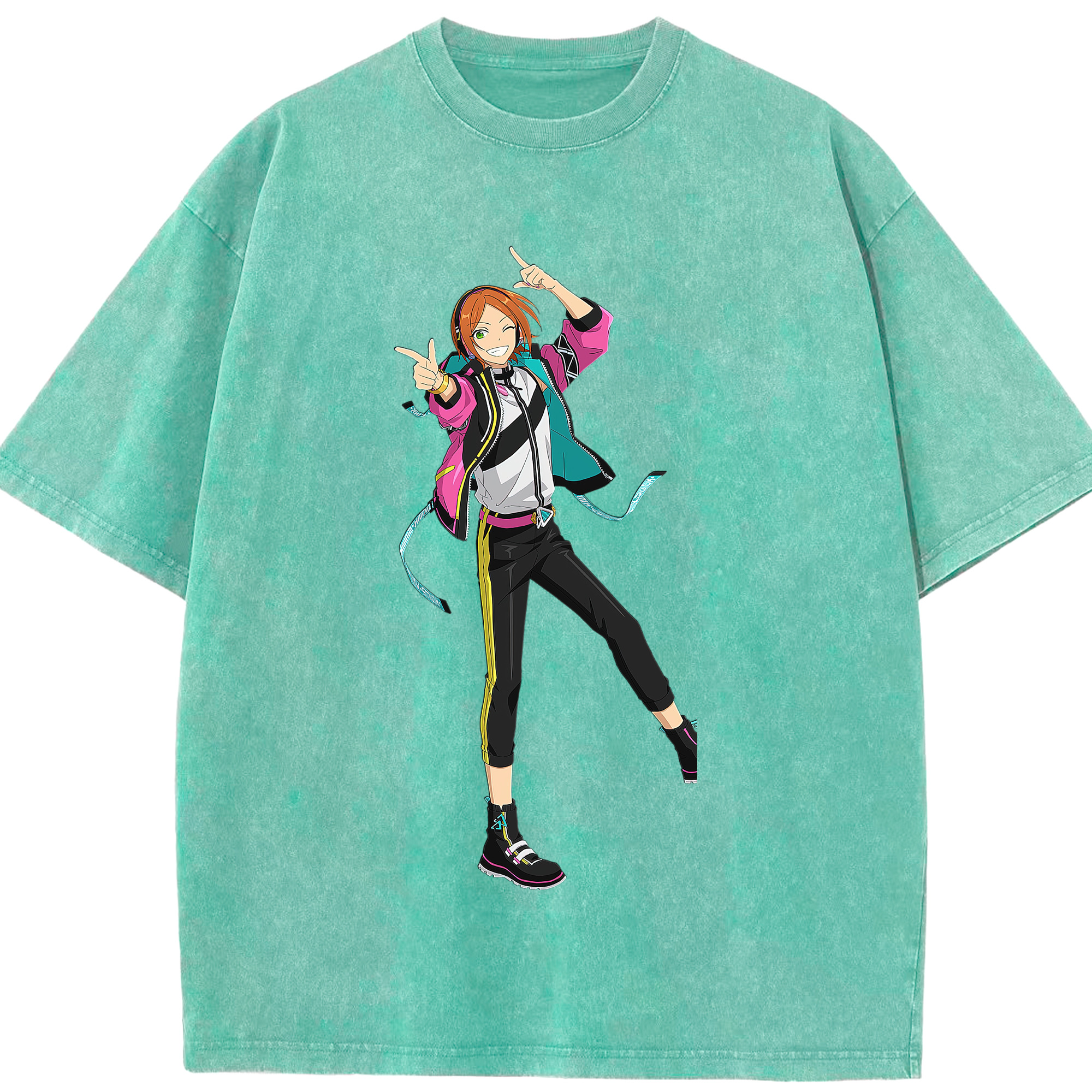 （画像用） あんさんぶるスターズ! Ensemble Stars 綿100% ヴィンテージ風 半袖Tシャツ（フロントプリント）